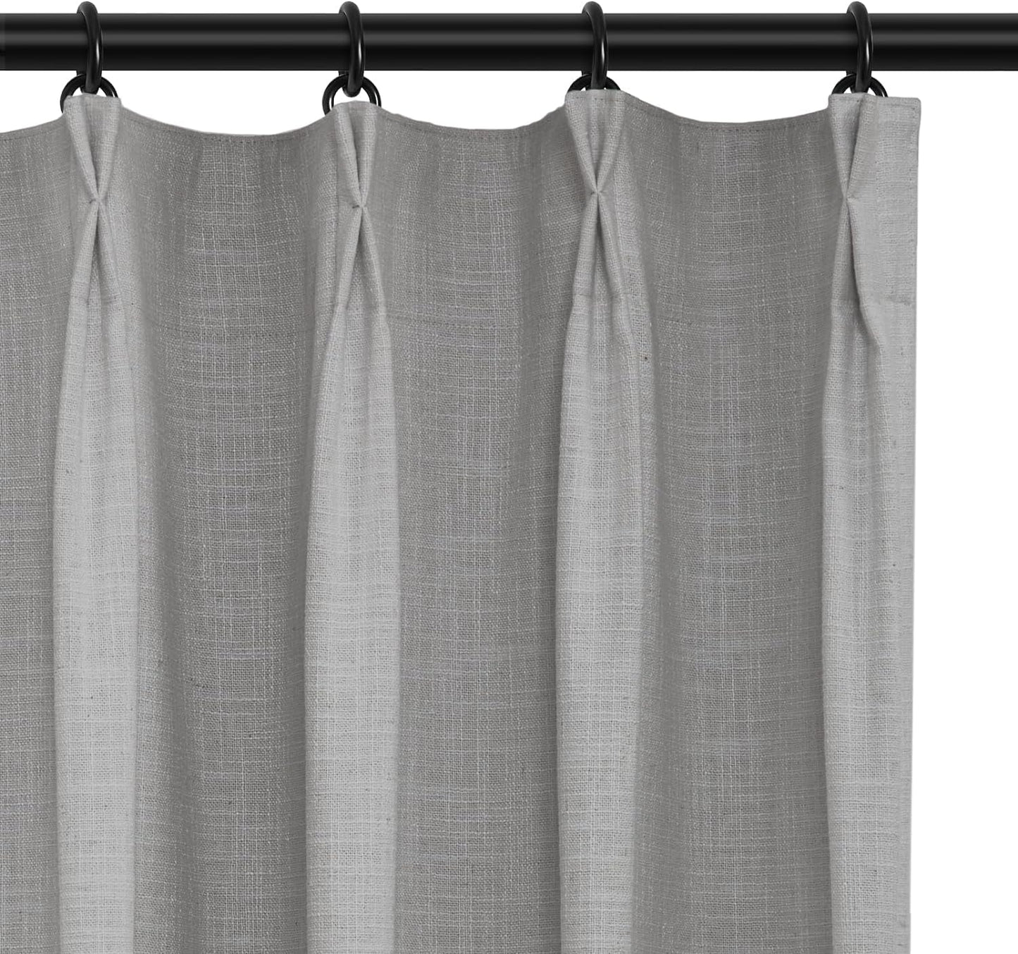 INOVADAY 100% Blackout Curtains for Bedroom, Pinch Pleated Linen Blackout Curtains 96 Inch Length 2 Panels Set, Thermal Room Darkening Linen Curtain Drapes for Living Room, W40 X L96,Beige White  INOVADAY Flagstone 40"W X 84"L-2 Panels 