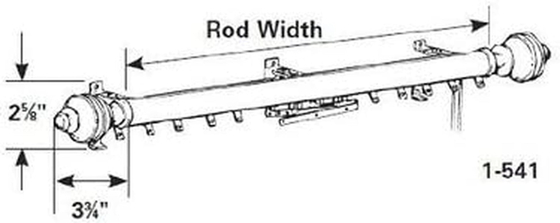 Graber 1 1/2-Inch Modern Windsor Traverse Rod, D-Profile (28 to 48-Inch Adjustable Width) - Black