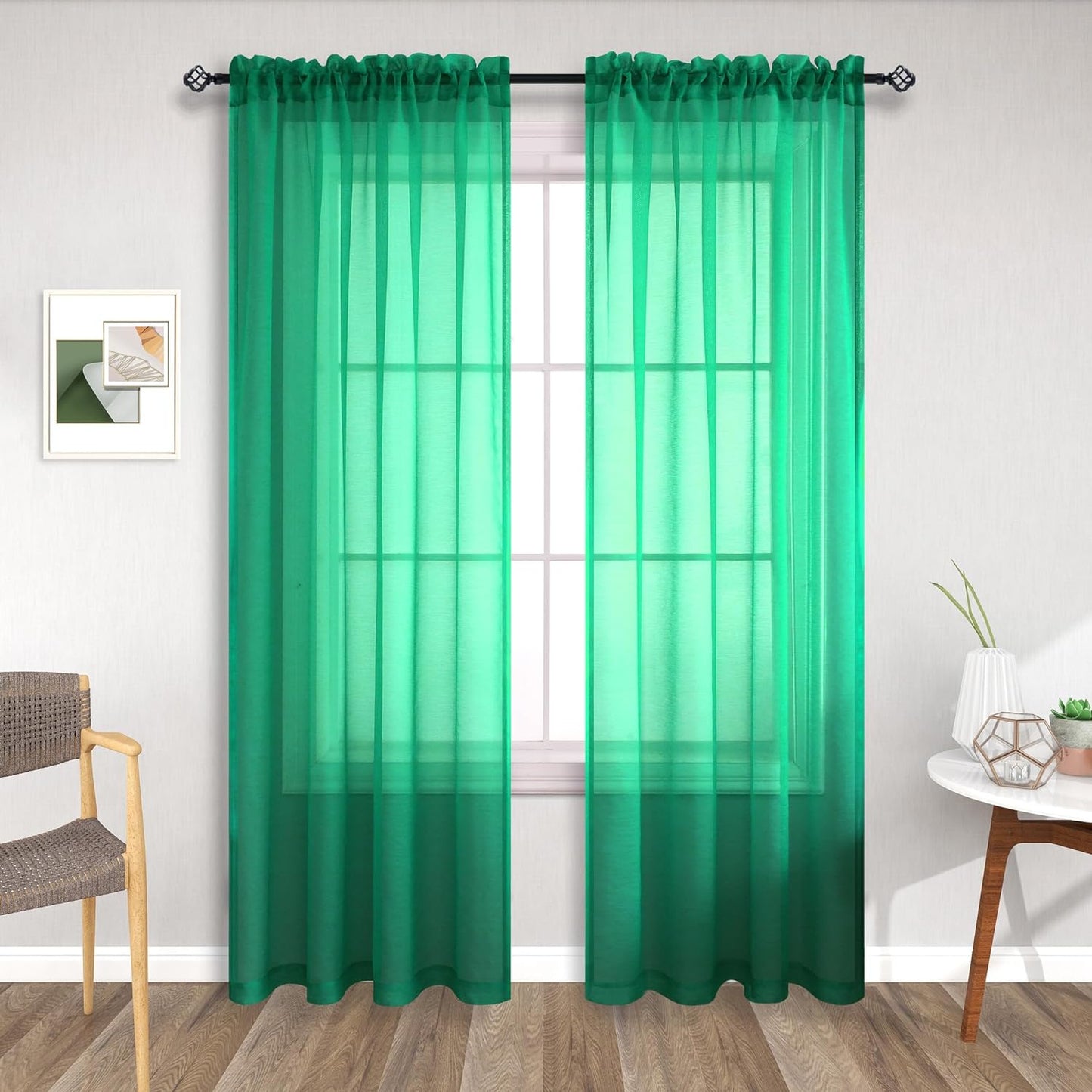 Terracotta Curtains 84 Inch Length for Living Room 2 Panel Sets Rod Pocket Sheer Curtains for Living Room Rust Burnt Orange Red  PITALK TEXTILE Green 52X84 