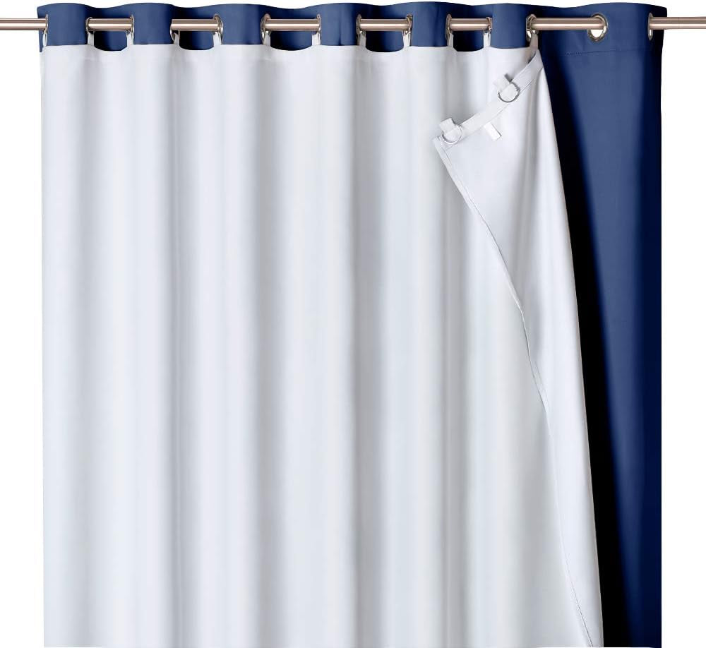 NICETOWN Thermal Insulated Blackout Liner - Blackout Curtain Liner for 63 Inches Drapes, Light Blocking Curtain Liners, Block Out Curtain Liners, Hooks Included, 2 Panels, 45W by 58L Inches  NICETOWN Platinum White 1 X W80" X L80" 