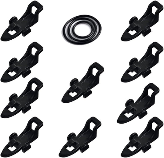 Fishing Hook Keeper Fishing Rod Hook Holder with 3 Different Rubber Rings Fish Rod Hook Keeper Black 10 Pcs