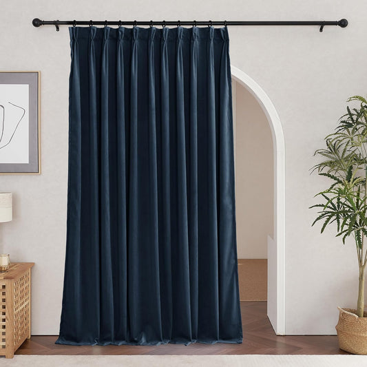 RYB HOME Navy Blue Pinch Pleated Curtains, Floor to Ceiling Blackout Thermal Insulated Noise Reducing Drapes for Living Room Home Office, W34 X L84 Inches, 2 Panels  RYB HOME   