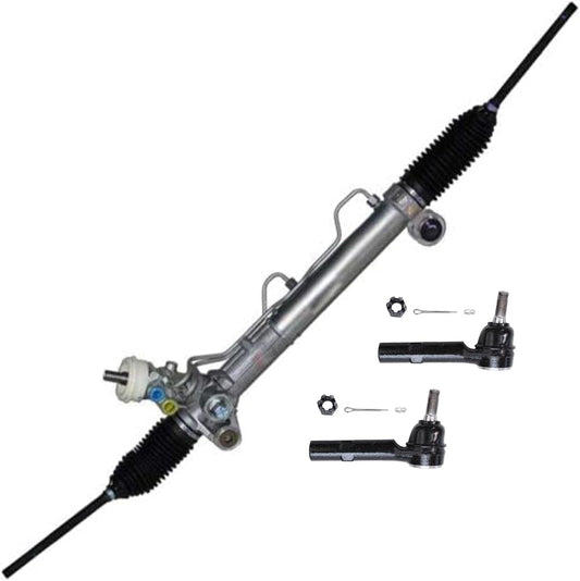 Detroit Axle - Front 3Pc Rack and Pinion Kit for Chevrolet Traverse Buick Enclave GMC Acadia Saturn Outlook, 1 Power Steering Rack and Pinion Assembly 2 Outer Tie Rod Ends Replacement