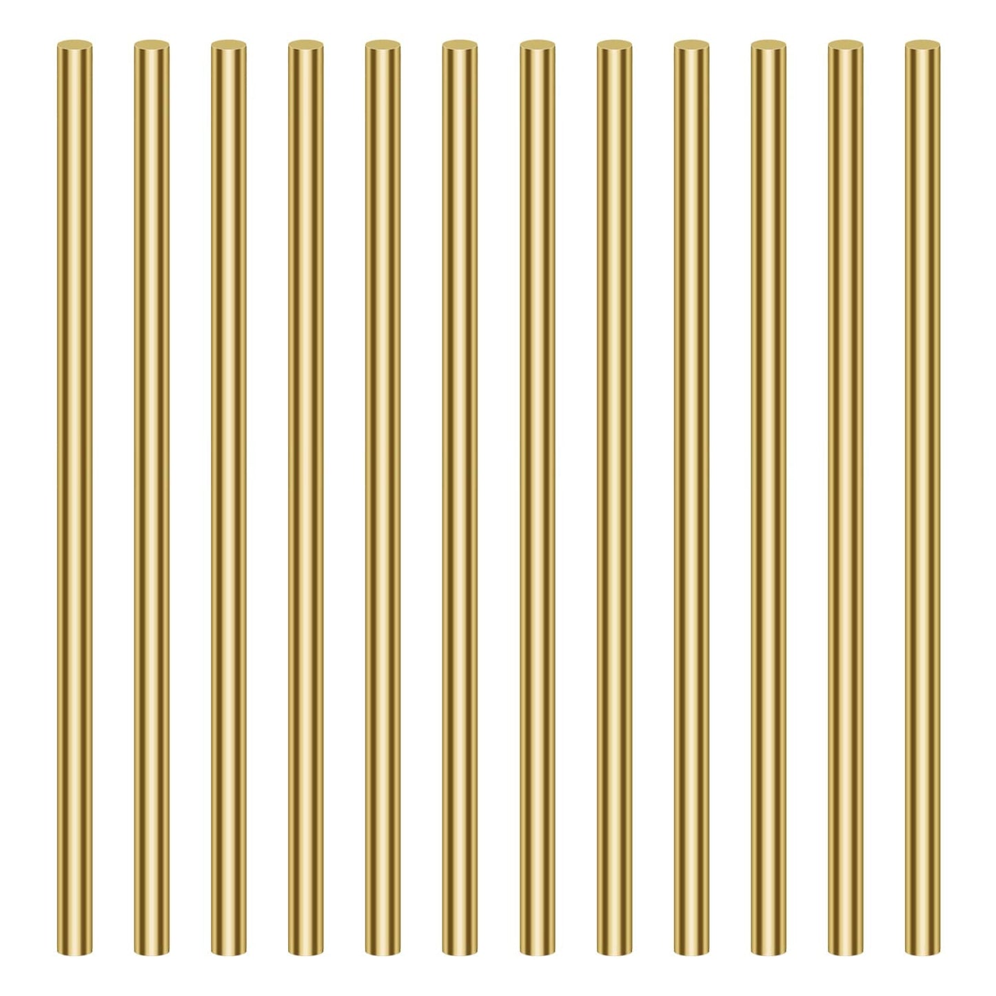 Brass round Rods Bar Assorted Diameter 2-8Mm for DIY Craft (21 PCS)