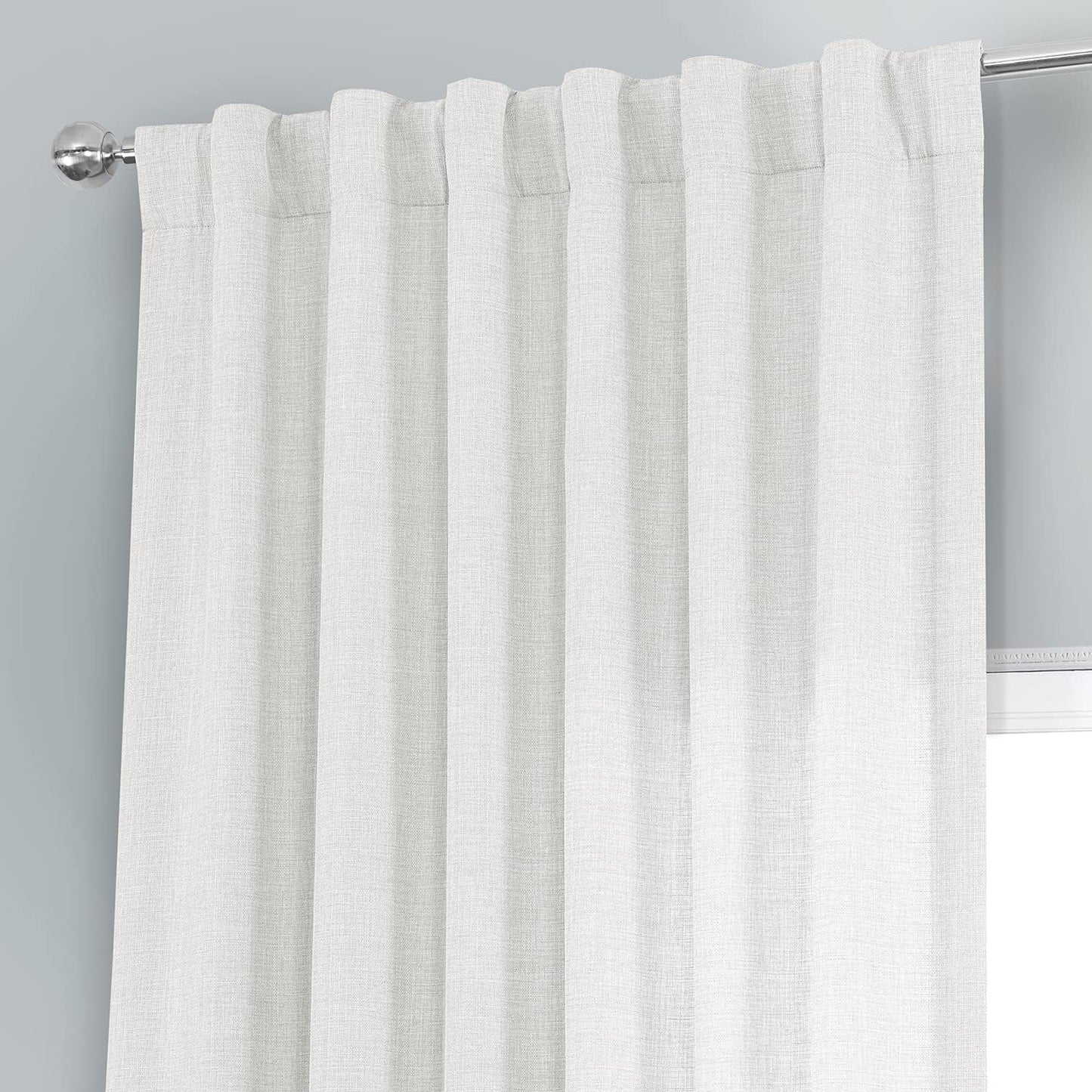HPD HALF PRICE DRAPES Italian Linen Curtains for Bedroom & Living Room 84 Inches Long Room Darkening Curtains (1 Panel), 50W X 84L, Magnolia off White  Exclusive Fabrics & Furnishings   