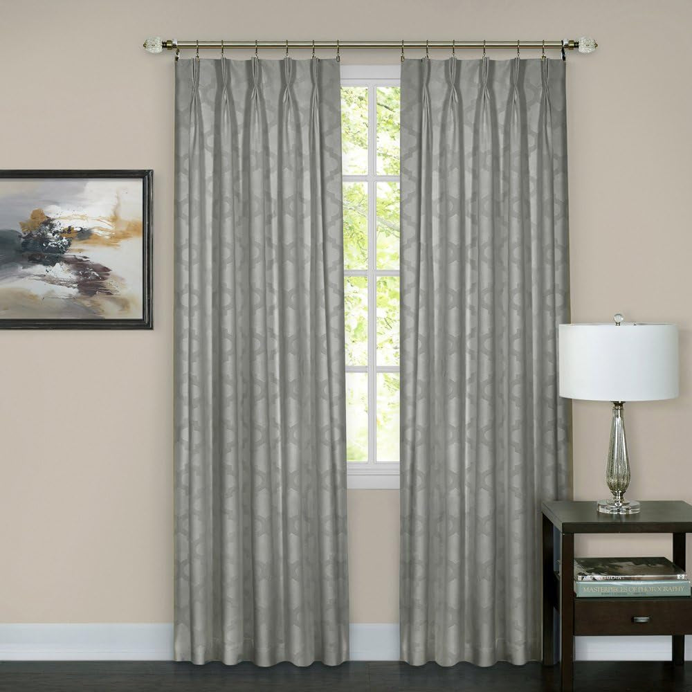 2-Pack 98% Blackout Energy Efficient Pinch Pleat Window Privacy Curtain Rod Pocket or Tie-Back Panels: 34" X 84", Pinch Pleat Panel, Tan