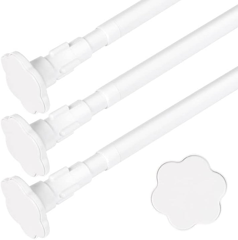 Goodtou 5 Pack Curtain Rods No Drilling,17.5 to 28 Inch(Approx.) Spring Tension Rods for Windows,Small Curtain Rods,Tension Curtain Rod,Adjustable Curtain Rod,Window Tension Rod,White