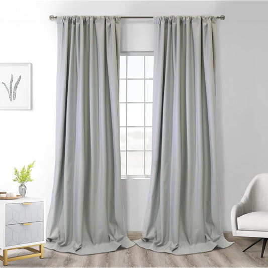 Loft Living Bexley Blackout Dual Header Curtain Panel 52 X 95 in Grey  Commonwealth Home Fashions Grey 52" X 108" 