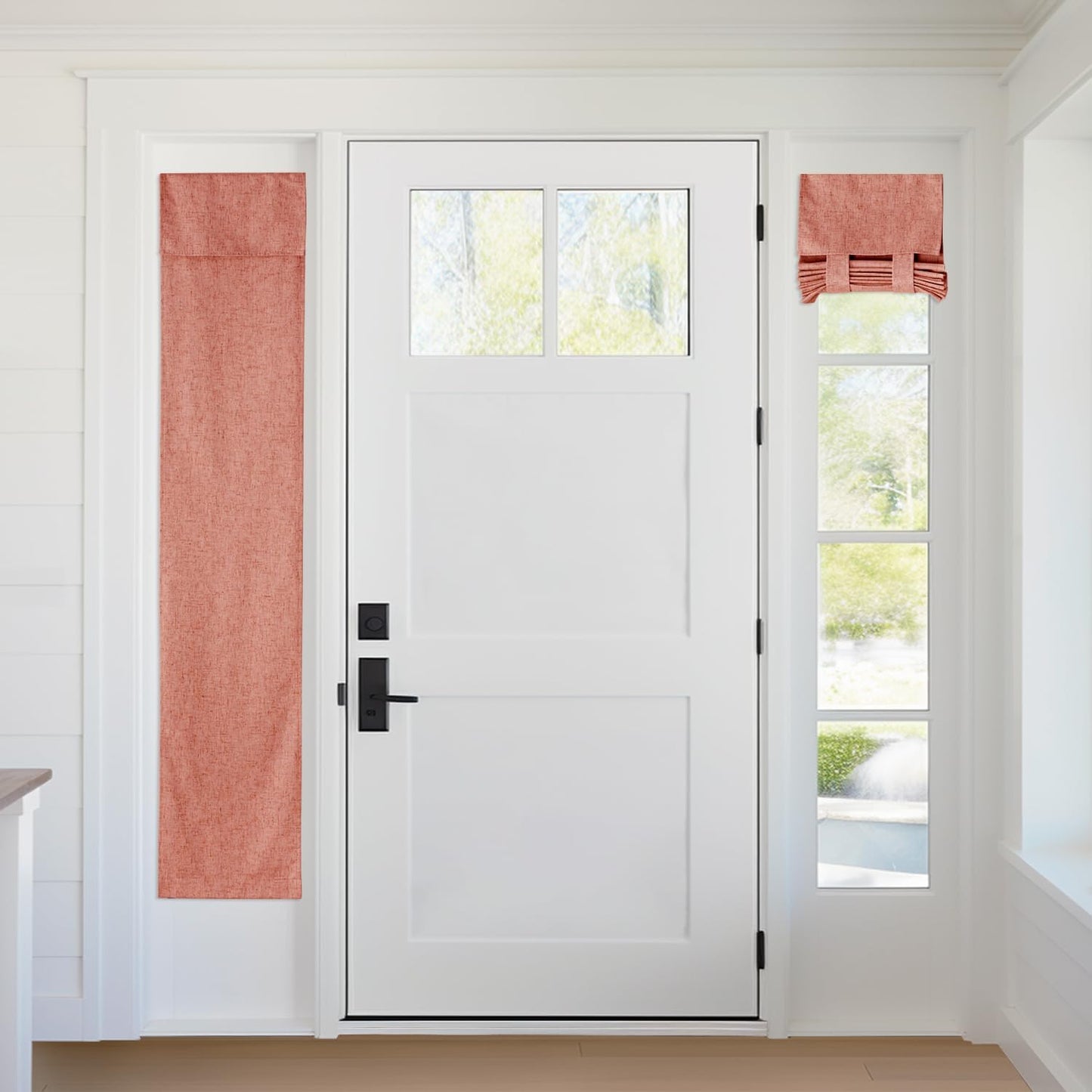 RYB HOME Blackout French Door Curtains, Room Darkening Shades Small Door Window Curtains and Drapes Thermal Insulated Tricia Door Blinds for Patio Door Doorway, W26 X L40 Inch, 1 Panel, Gray  RYB HOME Brick Red 12" X 69" 