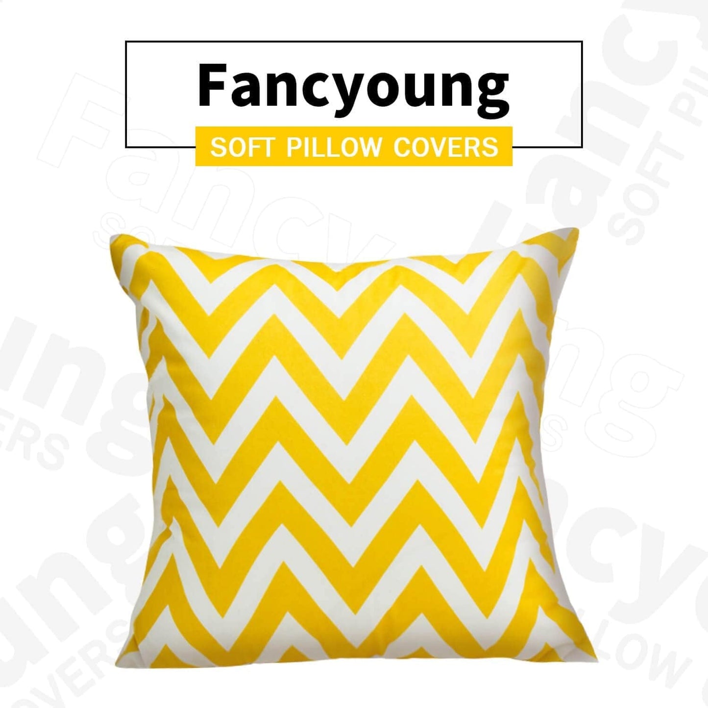 Decorative Throw Pillow Cover Set Home Decoration Yellow Chevron Stripe Toss Throw Pillow Case for Sofa 18" X 18",Set of 2
