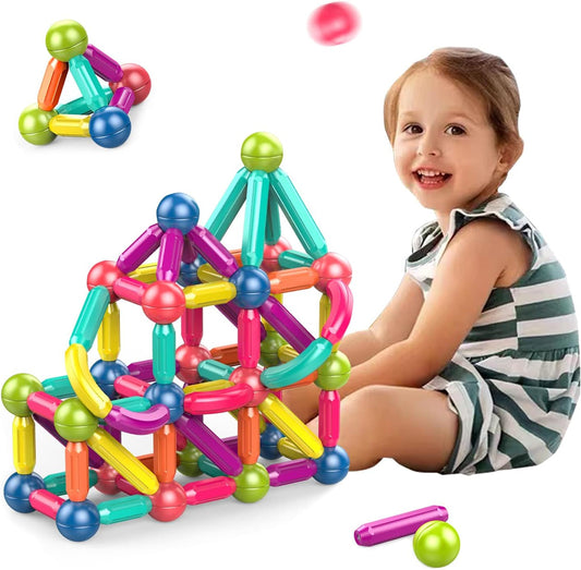 Magnetic Stick, Magnetic Balls and Rods Set, Building Sticks Blocks, Magnetic Blocks, STEM Stacking Magnetic Toys Magnet Educational Toys for Kids Boys and Girls (25 PCS)