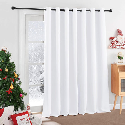 RYB HOME White Curtain Shades - Room Darkening Curtains for Bedroom, 50% Light Block Thermal Insulated Panel for Living Room Sliding Glass Door, W 100 X L 120 Inches, Pure White  RYB HOME   