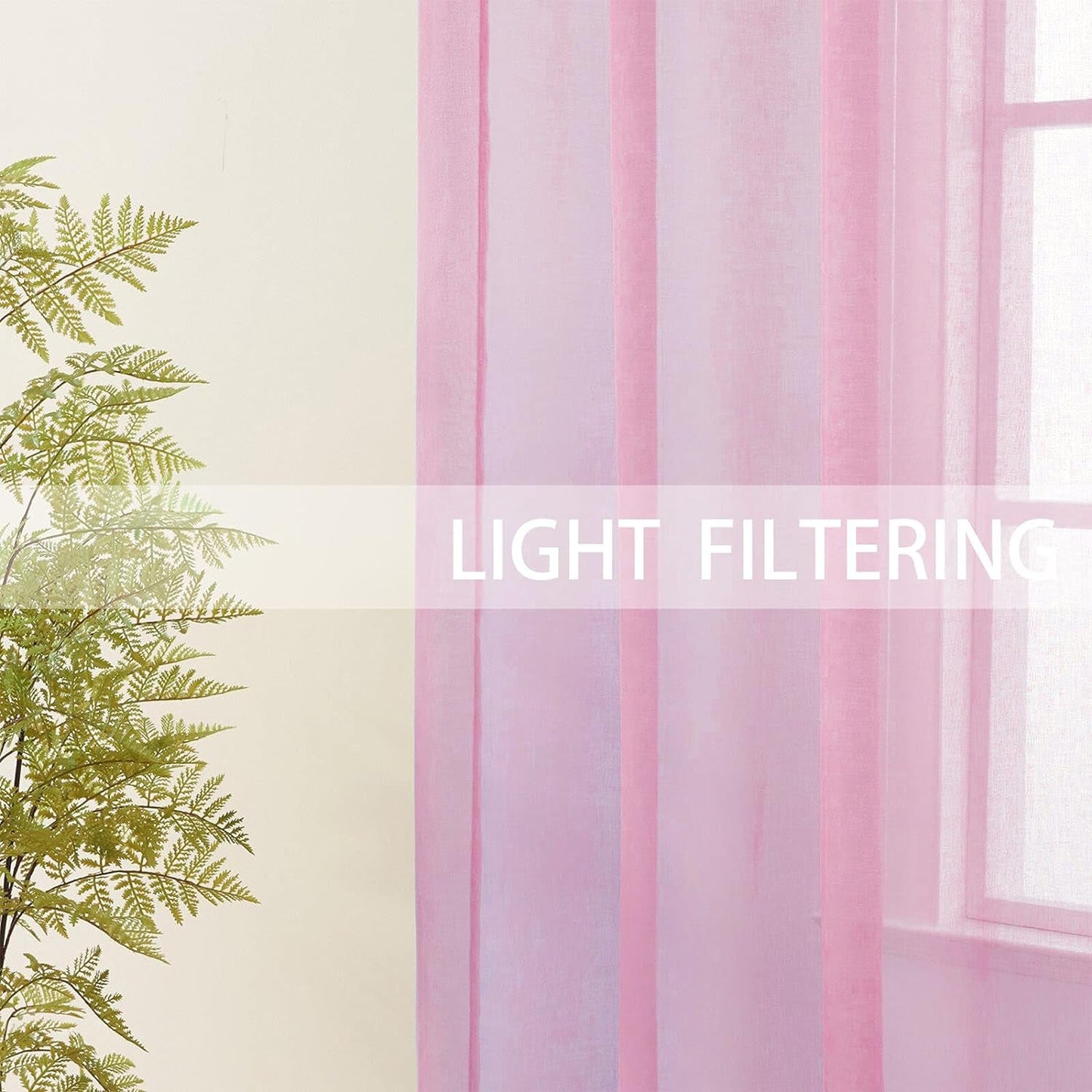 Pink Valance 15 Inches Long Sheer Curtain Valance Living Room Bedroom Kitchen Voile Transparent Light Filtering Valance Curtain Small Short Door Window Treatment 2 Panels Rod Pocket