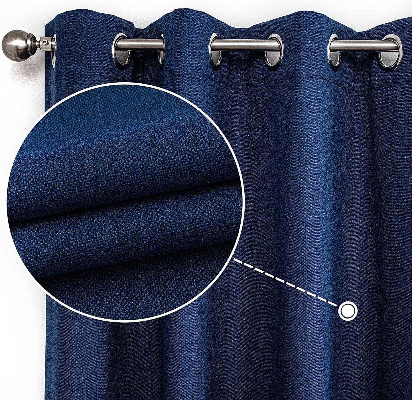 CUCRAF Full Blackout Window Curtains 84 Inches Long,Faux Linen Look Thermal Insulated Grommet Drapes Panels for Bedroom Living Room,Set of 2(52 X 84 Inches, Light Khaki)  CUCRAF Navy Blue 52 X 90 Inches 