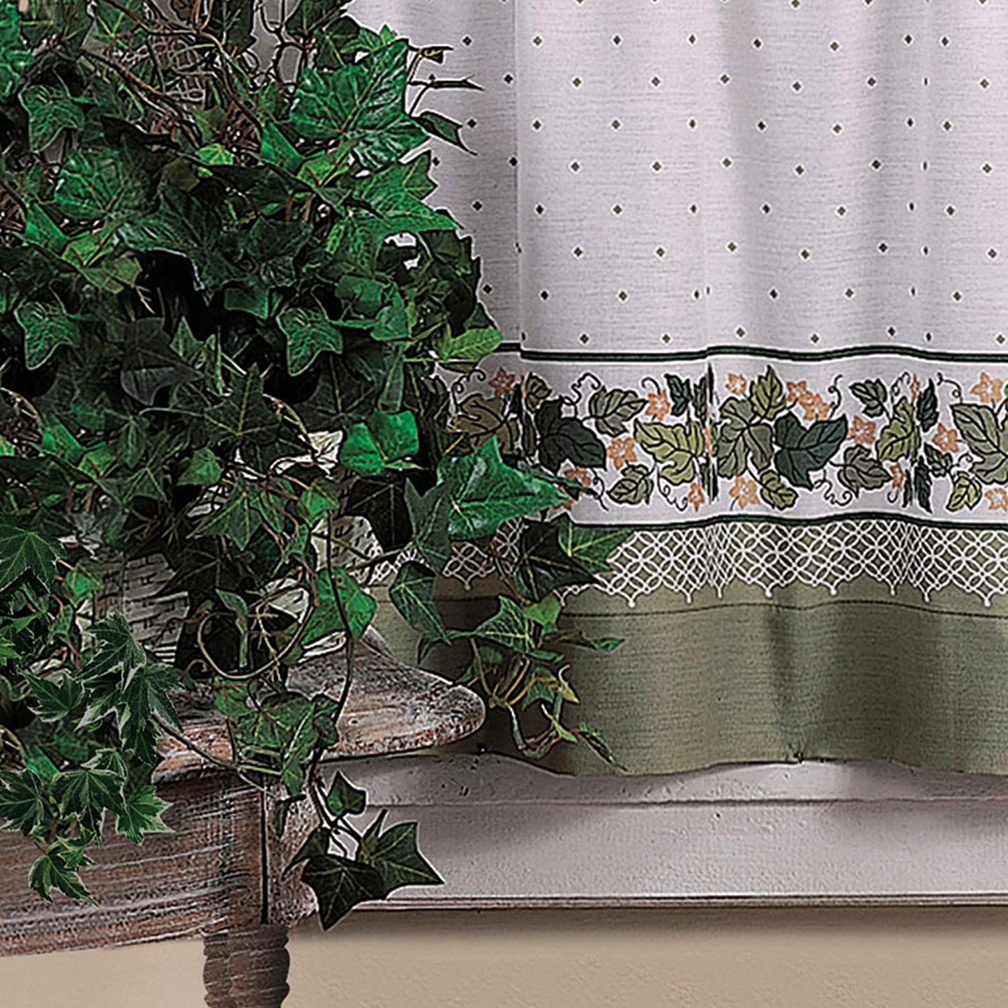 CHF & You Cottage Ivy Country Curtain Tier and Swag Set, Multi, 56-Inch X 36-Inch  CHMJE   