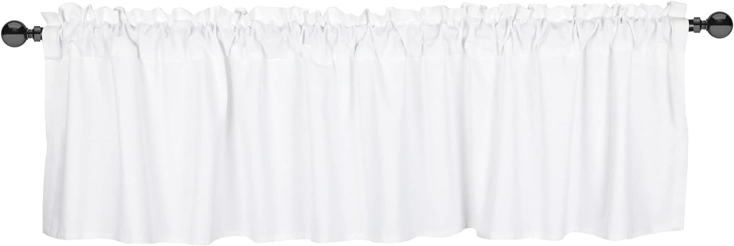 Cotton Flax Window Valances Set of 2 for Country Style Farmhouse Vintage Décor - Eco Friendly 72 Inch Wide Valance with Lace - 72X16 Inch - Natural - 2 Valances