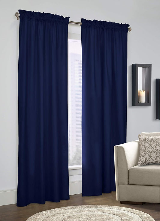Loft Living Phoenix Insulated Room Darkening Solid Curtain Panel Pair Each 40" X 63" in Navy  Commonwealth Home Fashions Navy 40" X 63" 