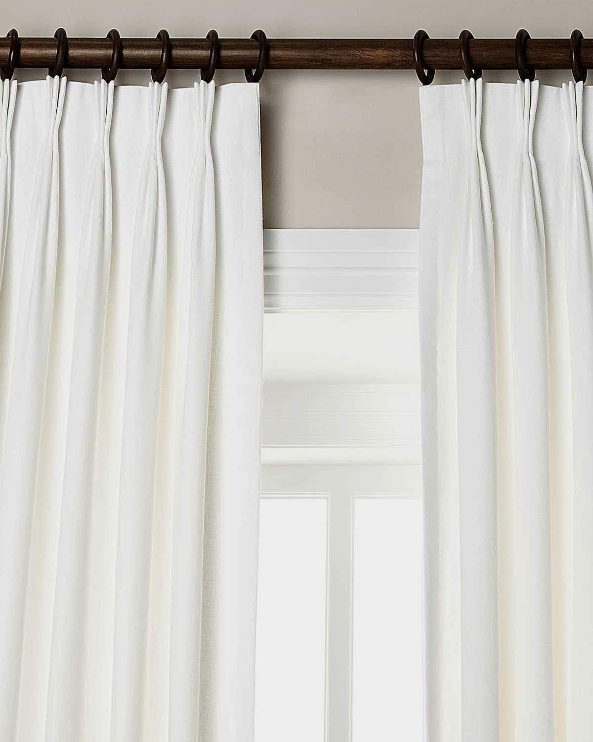 Silk N Drapes and More 100% Linen Pinch Pleated Lined Window Curtain Panel Drape (White, 27" W X 96" L)  imported White 27 In X 132 In (W X L) 