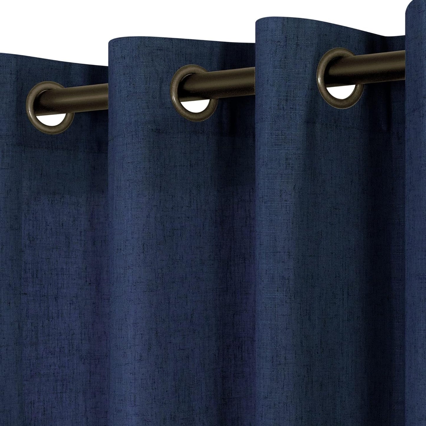KOUFALL Beige Rustic Country Curtains for Living Room 84 Inches Long Flax Linen Bronze Grommet Tan Sand Color Solid Faux Linen Curtains for Bedroom Sliding Glass Patio Door 2 Panels  KOUFALL TEXTILE Navy Blue 52X108 