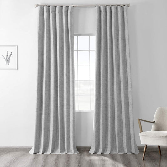 HPD Half Price Drapes Vintage Blackout Curtains for Bedroom - 96 Inches Long Thermal Cross Linen Weave Full Light Blocking 1 Panel Blackout Curtain, (50W X 96L), Millennial Grey  Exclusive Fabrics & Furnishings Millennial Grey 50W X 108L 