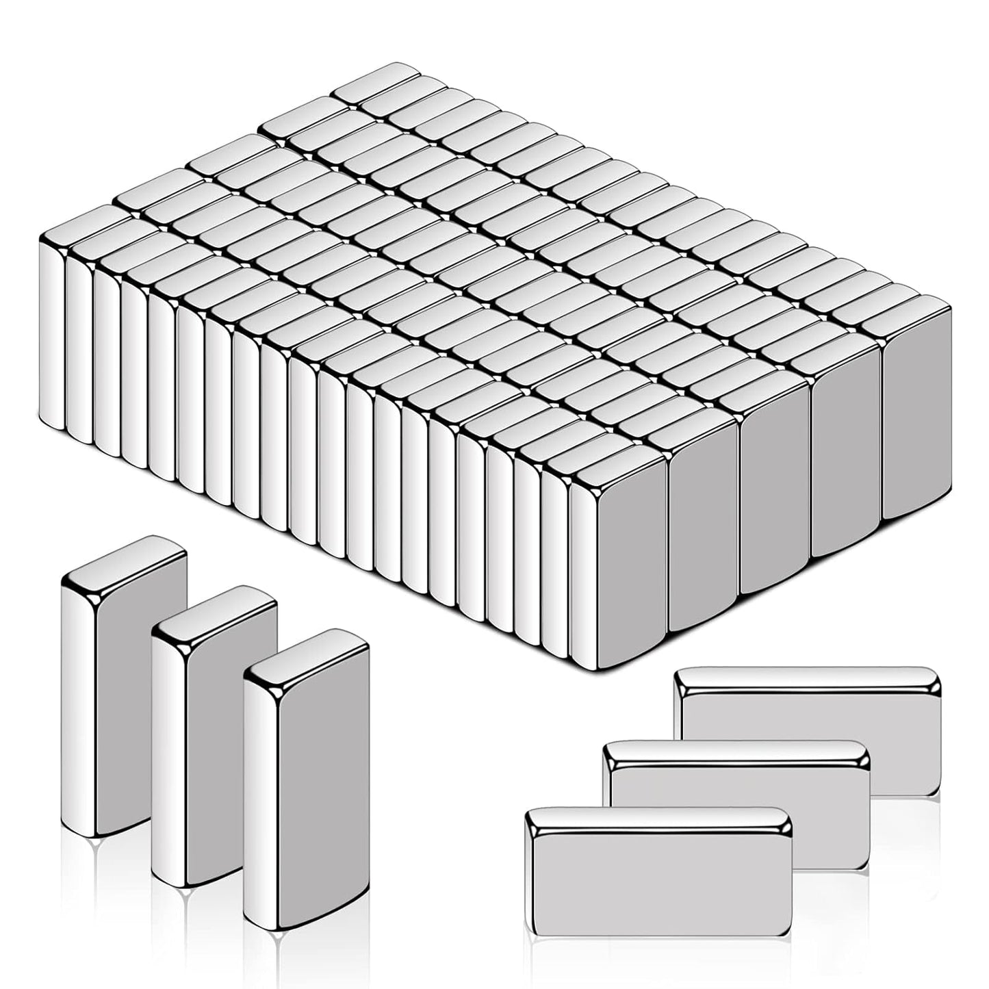 MIKEDE 30Pcs Strong Neodymium Magnets Bar, Heavy Duty Magnets, Rectangular Magnetic Bar, Small Powerful Rare Earth Magnets for Crafts, Refrigerator, Classroom, Kitchen, Office – 30X10X3Mm