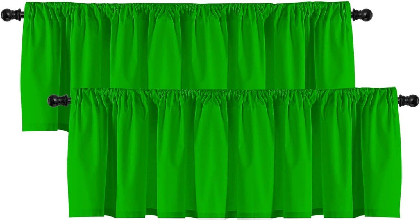 2 Panels Festive White Window Valances Curtain Valances - Short Curtains for Kitchen Windows/Bathroom/Laundry Decoration - 52X18 Inch with Rod Pocket
