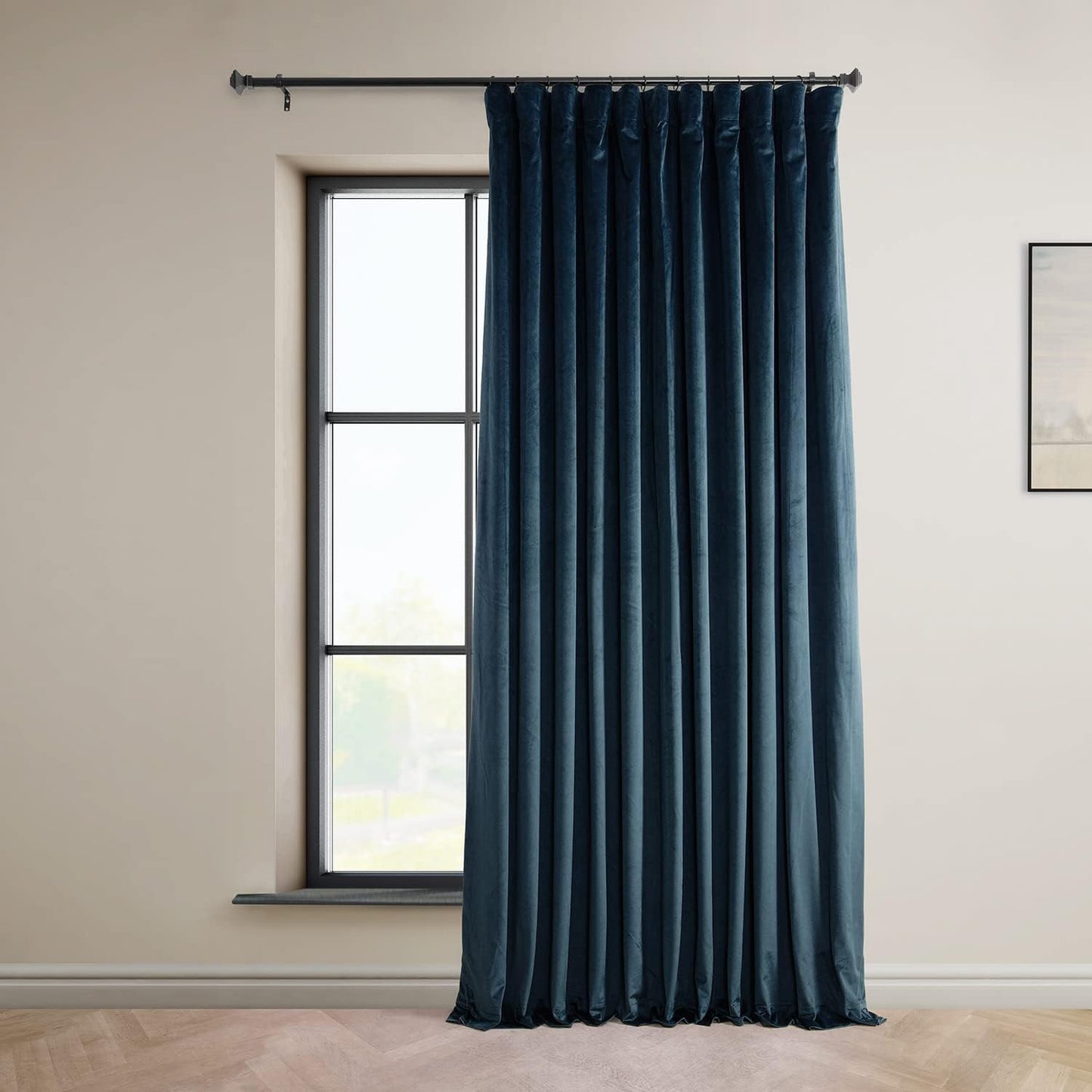 HPD HALF PRICE DRAPES Blackout Solid Thermal Insulated Window Curtain 50 X 96 Signature Plush Velvet Curtains for Bedroom & Living Room (1 Panel), VPYC-SBO198593-96, Diva Cream  Exclusive Fabrics & Furnishings Varsity Blue 100 X 84 