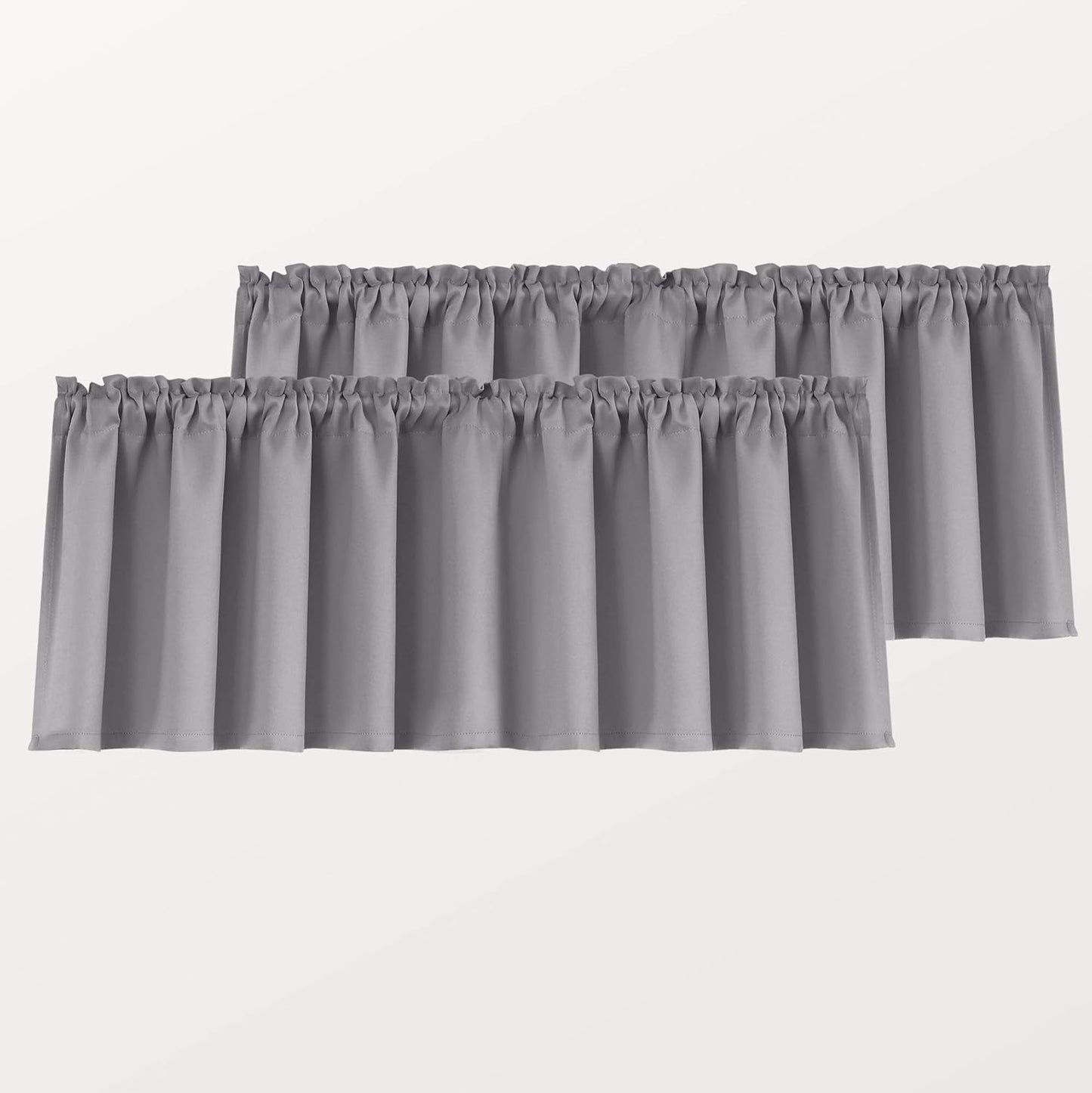 Mrs.Naturall Beige Valance Curtains for Windows 36X16 Inch Length  MRS.NATURALL TEXTILE Grey 52X18 