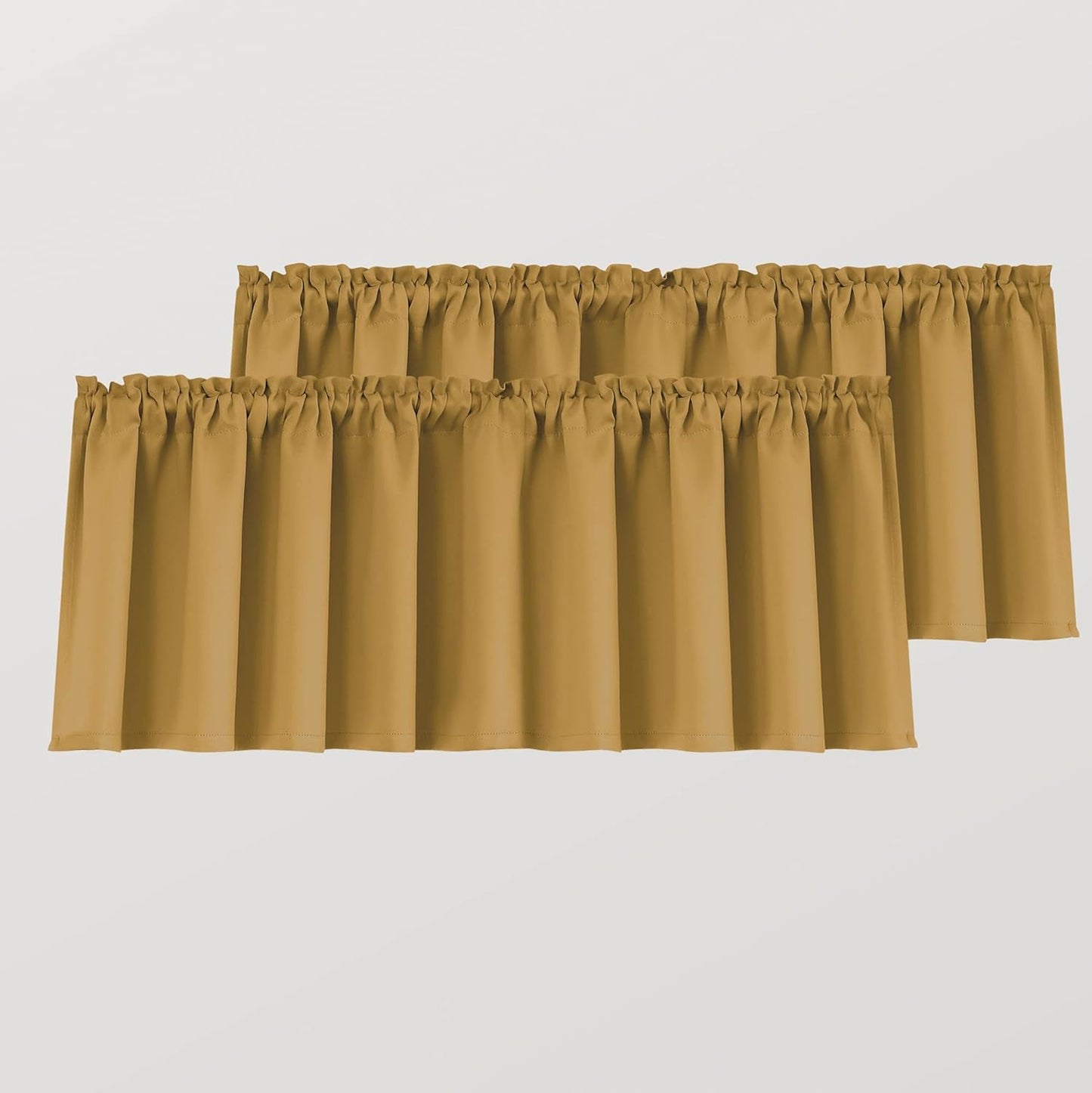 Mrs.Naturall Beige Valance Curtains for Windows 36X16 Inch Length  MRS.NATURALL TEXTILE Gold 52X18 