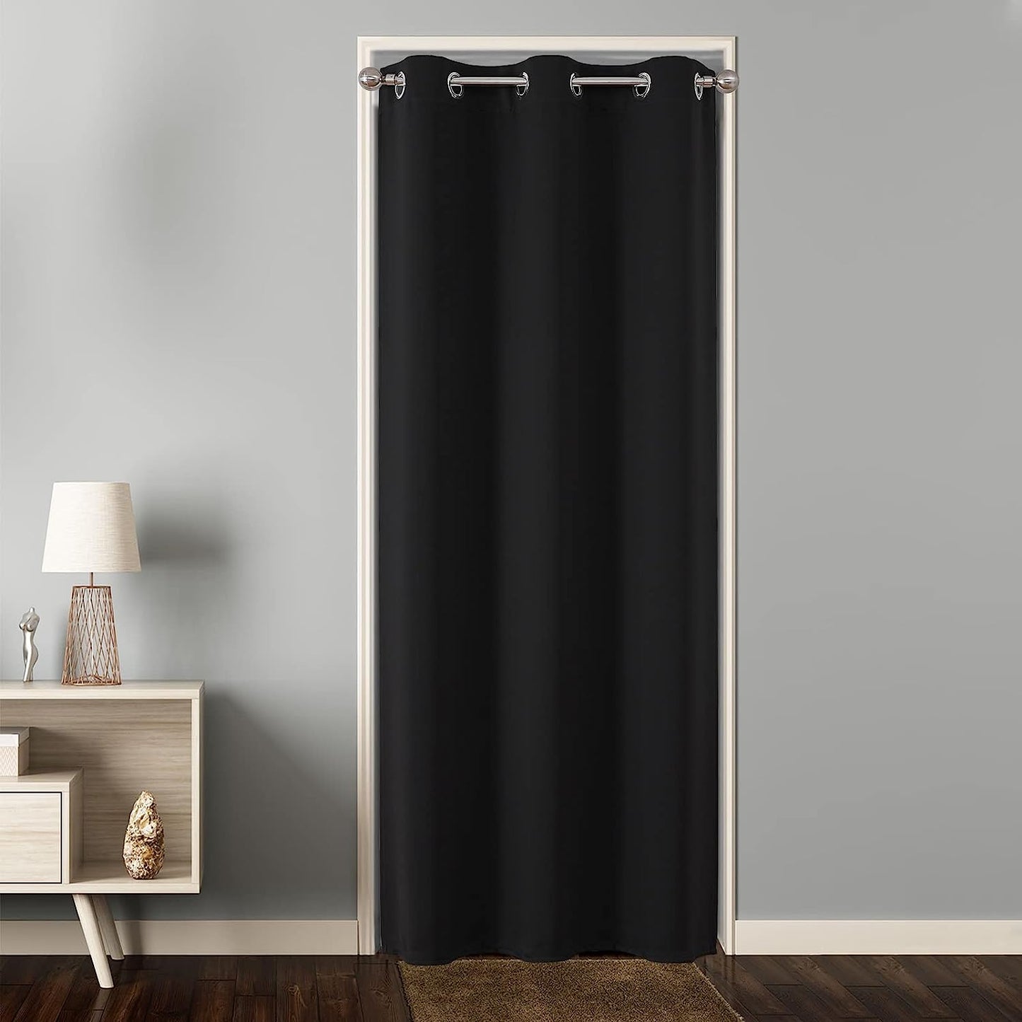 Joydeco Curtains for Sliding Glass Doors, Blackout Curtains 100 X 84 Inches, Extra Wide Curtains for Patio Sliding Door Living Room, Room Divider Curtains  Joydeco Black 52W X 78L Inch X 1 Panel 