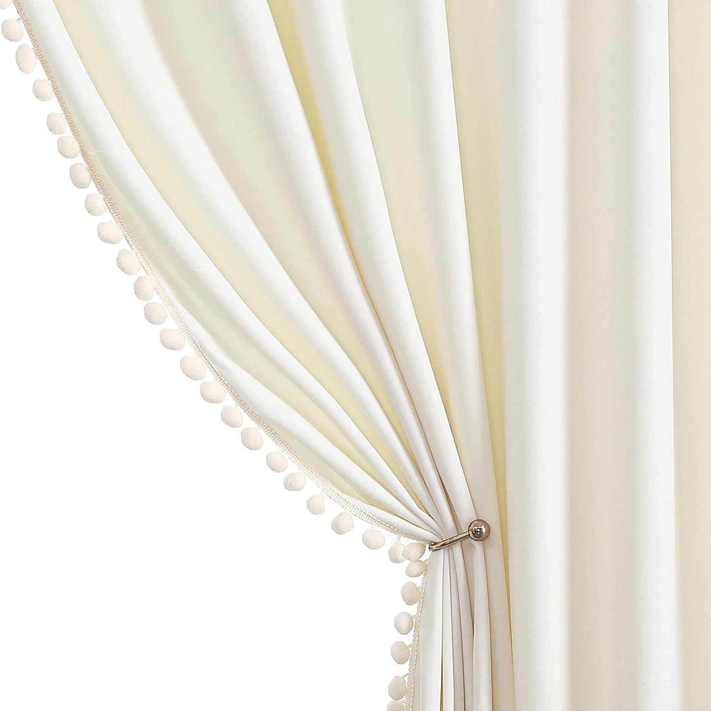 Benedeco Green Velvet Curtains for Bedroom Window, Super Soft Luxury Drapes, Room Darkening Thermal Insulated Rod Pocket Curtain for Living Room, W52 by L84 Inches, 2 Panels  Benedeco A-Ivorywhite W52 * L108 | 2 Panels 