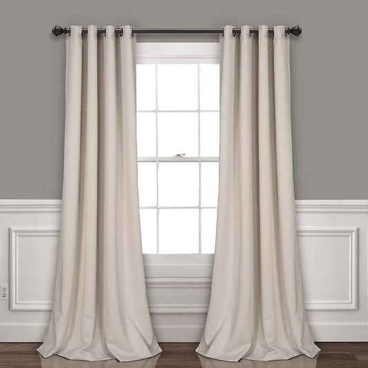 Lush Decor Insulated Grommet Blackout Window Curtain Panels, Pair, 52" W X 120" L, Wheat - Classic Modern Design - 120 Inch Curtains - Extra Long Curtains for Living Room, Bedroom, or Dining Room  Triangle Home Fashions Wheat 52"W X 120"L 