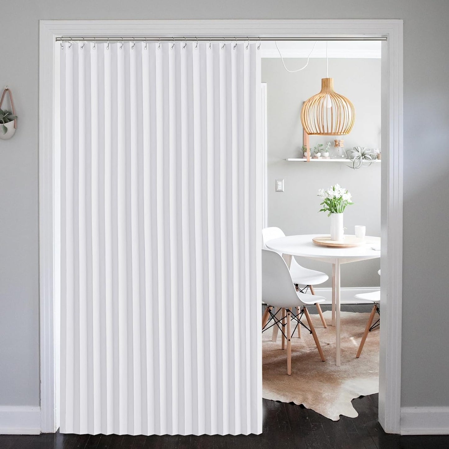 NICETOWN Closet Door Curtains for Bedroom 80 Inch Length, Doorway Curtains for Temporary Door, Blackout Door Window Curtain for Privacy, Room Divider Accordion Doors Interior, 1 Panel, 50" Wide  NICETOWN Pure White W100 X L84 | 1 Panel 