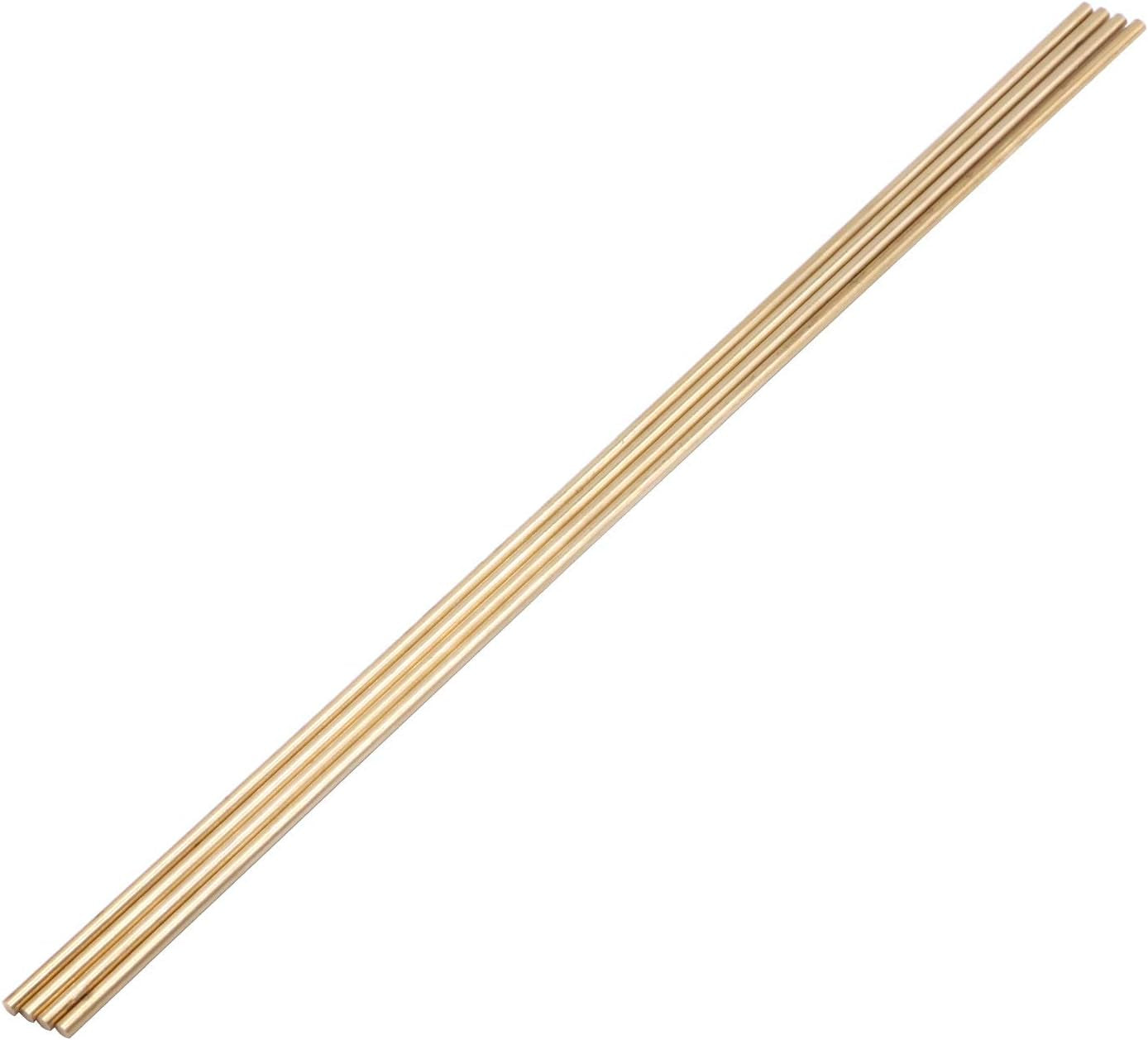 4Pcs Solid round Brass Rod Lathe Bar Stock Kit for DIY Craft Tool, 1/8 Inch in Diameter 12 Inch in Length