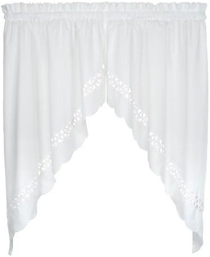 Today'S Curtain Hellina Tapework Window Swagger, 63-Inch, White - Hellina CA1800K  Today's Curtain White Swag 60"W X 38"L 