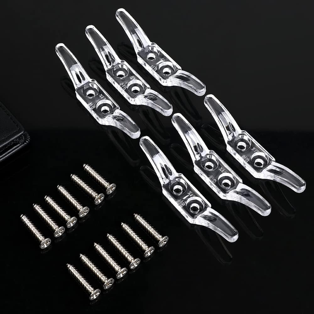 Cord Cleats for Blinds, 8Pcs Blind Cord Winder, Plastic Transparent Blind Cord Cleat with Screws for Window Blinds Curtains Sun Shades Ropes
