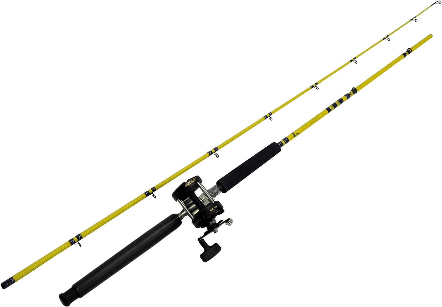 Eagle Claw MS6077L Starfire Trolling Combo, 8'6" Length, 2 Piece Casting Rod, Pre-Spooled