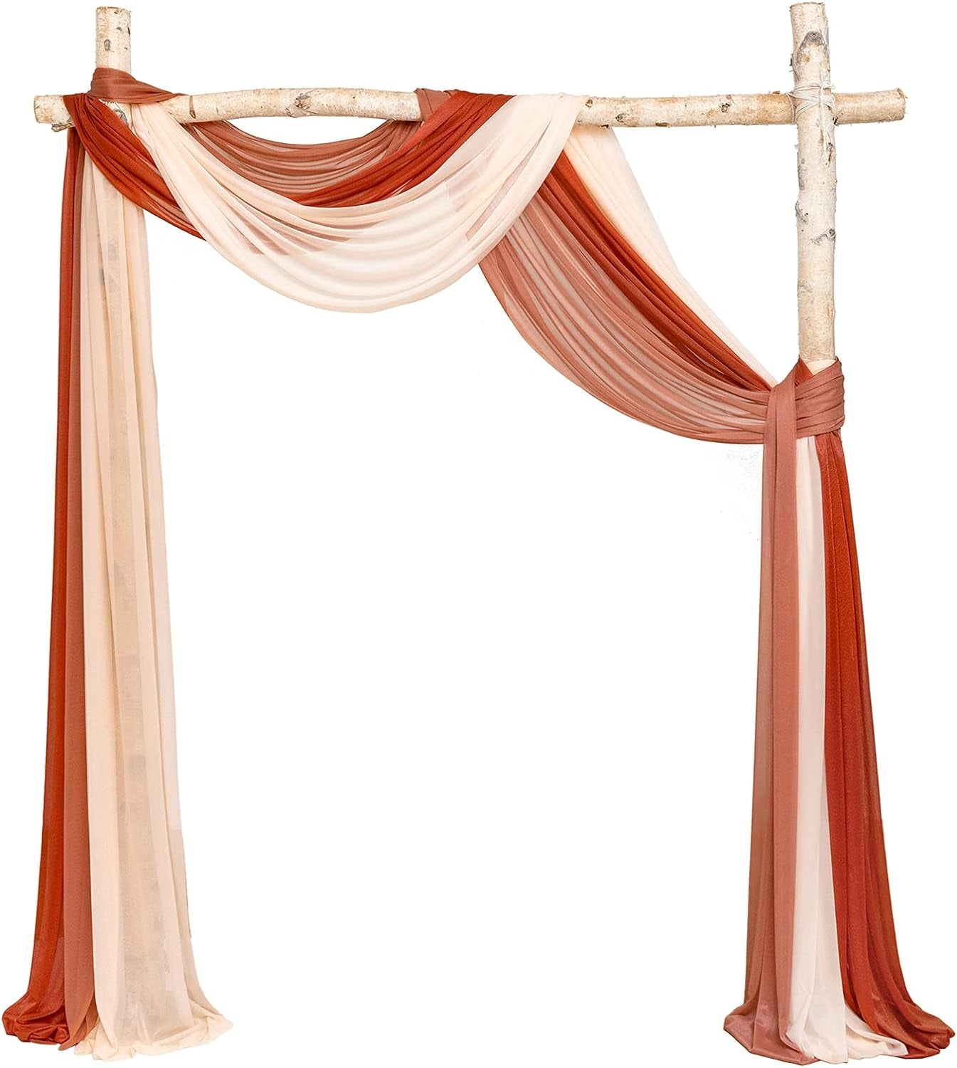 Ling'S Moment 3 Panels 20Ft Wedding Arch Chiffon Draping Fabric, Sheer Hanging Drapes Arrangement for Wedding Ceremony Reception Backdrop Outdoors Party Swag Home Decor (Dusty Rose & Burgundy & Blush)