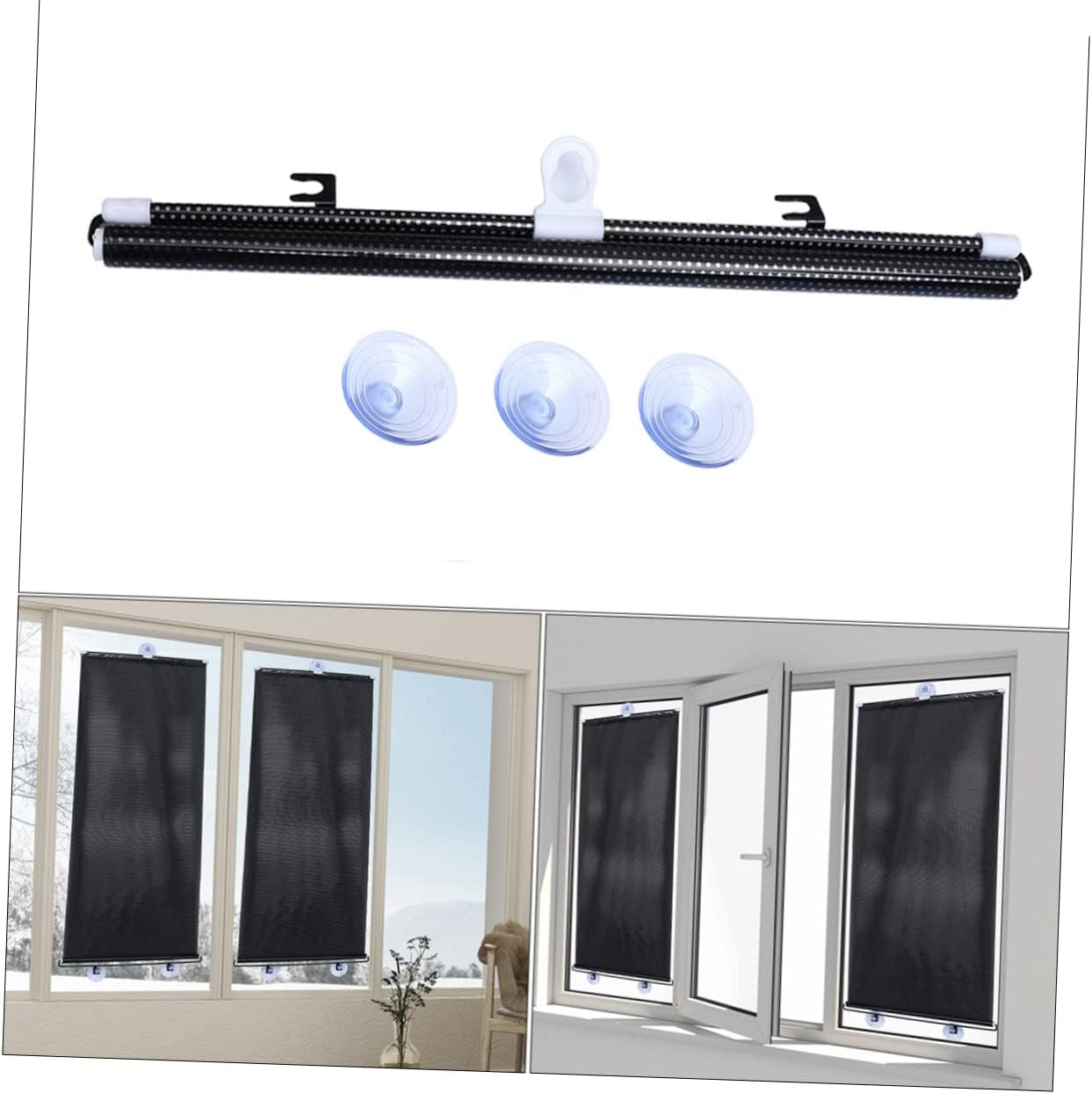 Artibetter Suction Cup Blinds Suction Cup Blackout Curtains Light Filtering Blinds Cordless Roller Shades Sun Blocking Curtains Balcony Suction Cup Sunshade Window Curtain Shade Roller