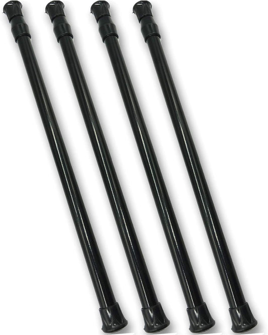 TIHOOD 4PCS 15.7"-21" Spring Tension Curtain Rod Adjustable Length Cupboard Bars Curtain Rod (Black)